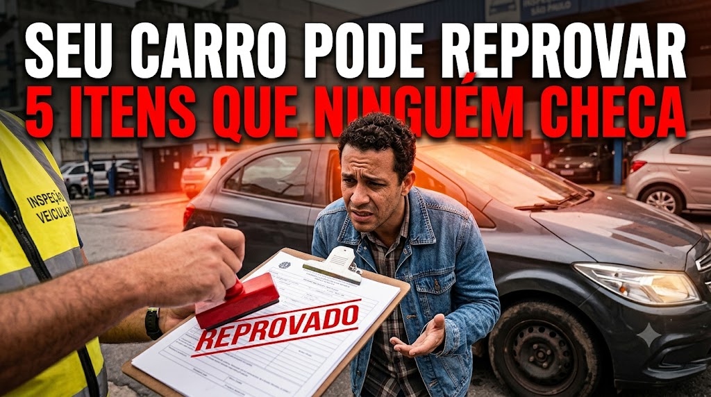 Inspetor avaliando carro em vistoria veicular